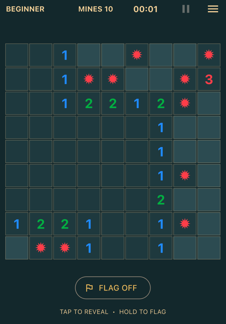 Minesweeper 64 gameplay screenshot